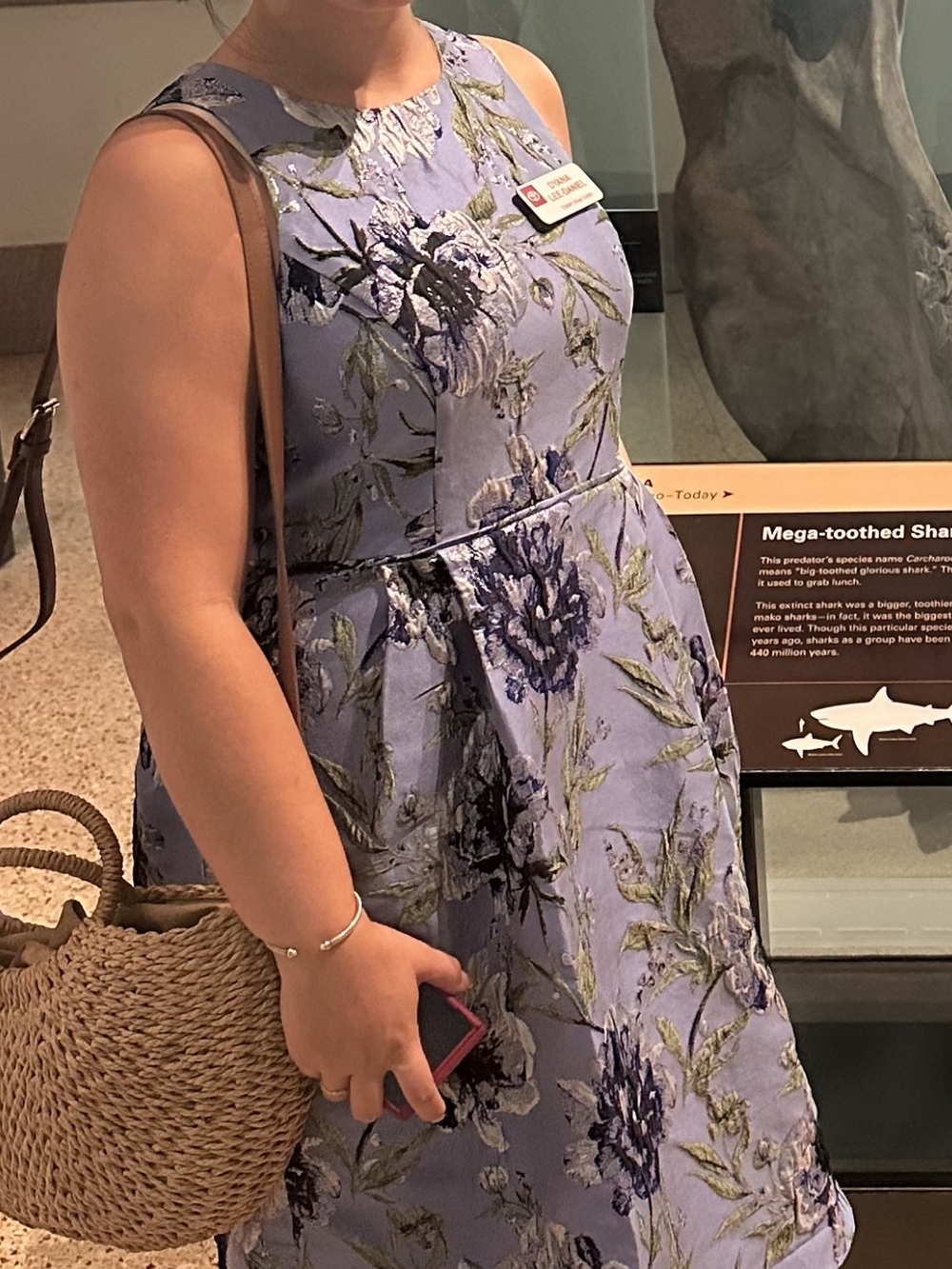 Adrianna Papell Lavender Blue Floral Sleeveless Midi - Picture 2 of 4